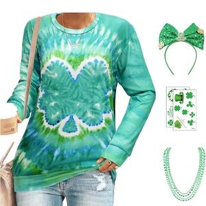 St. Patrick’s Day Bundle Package. XL Long Sleeve Crewneck Tie-Dye Tee